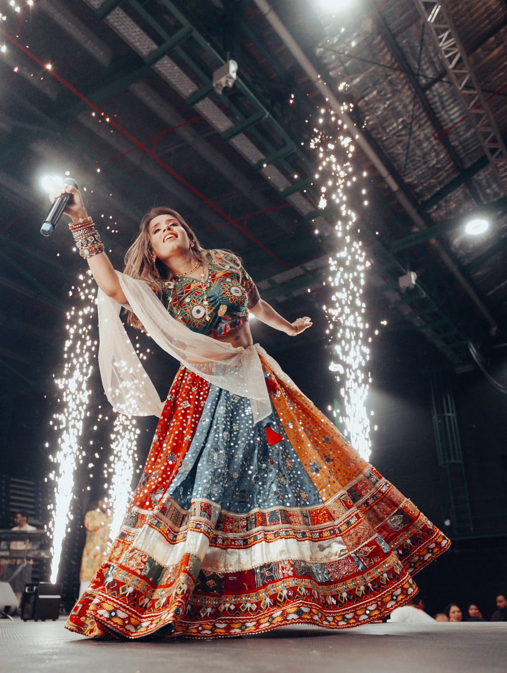 Aishwarya Majmudar Live Concert Stage Performance with Fireworks
